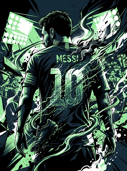 Lionel Messi Dynamic Vector Energy Art by Can daryl