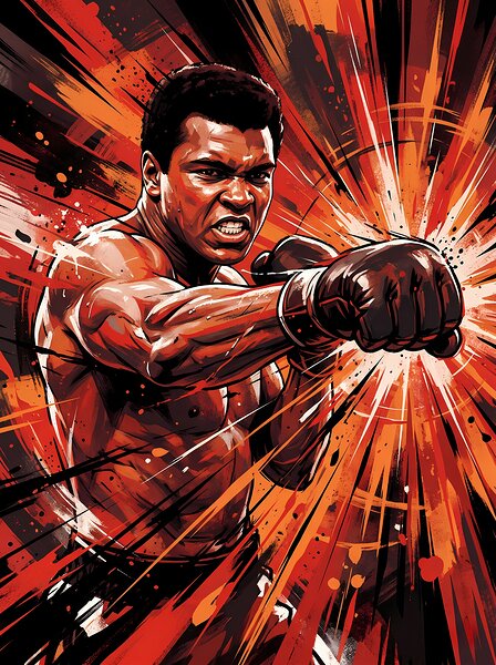 Muhammad Ali Dynamic Action Punch Wall Art by Can daryl