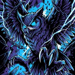 Blue Lightning Owl Spirit