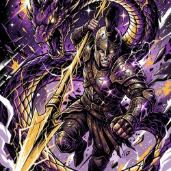 Mythical Beast Combat Vector Art