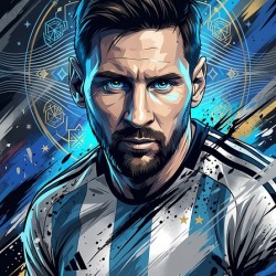 Messi Dynamic Vector Art Portrait
