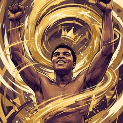 Muhammad Ali Golden Champion Vector Art
