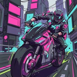 Cyberpunk Neon Rider