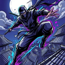 Midnight Rooftop Ninja