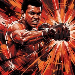 Muhammad Ali Dynamic Action Punch Wall Art