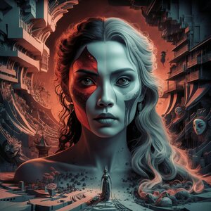 a detailed and artistic portrayal of a woman s face