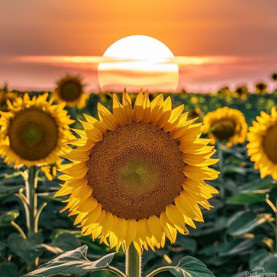 Picture with sunflowers-ひまわり In Japan, sunflowers, called himawari (ひまわり), are