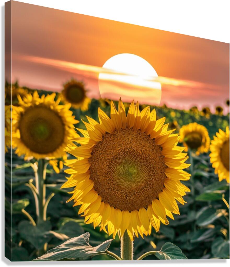 sunflower with sunrise by omar hassan Wall Art