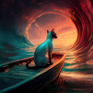 Cat In A Boat