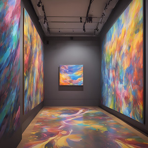 between traditional painting and interactive inst