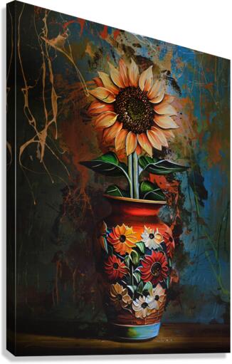 Abstract Sunflower Canvas Print
