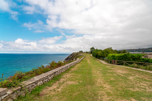 Spectacular natural landscape in north of Spain Asturias. Green coastline of Spain.  Print
