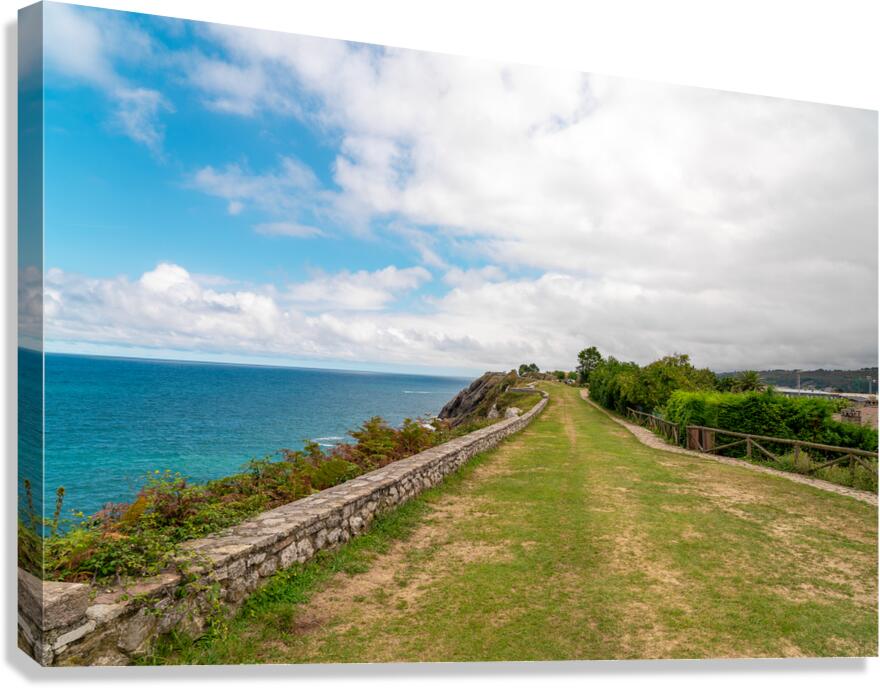 Spectacular natural landscape in north of Spain Asturias. Green coastline of Spain.  Canvas Print