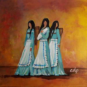 Sisterhood - modern Native American art by Choctaw artist Connie D Phillips