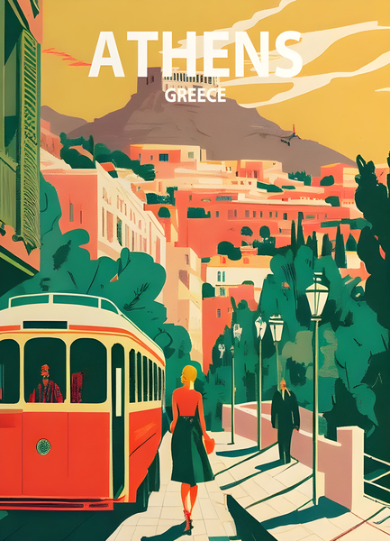 Athens Retro Print