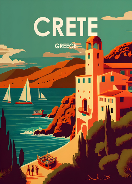 Crete Greece Retro by KunPact