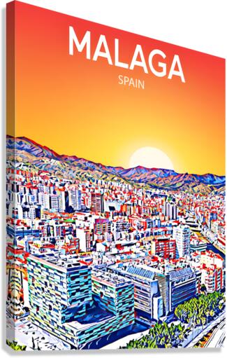 Malaga Spain Sunset Canvas Print