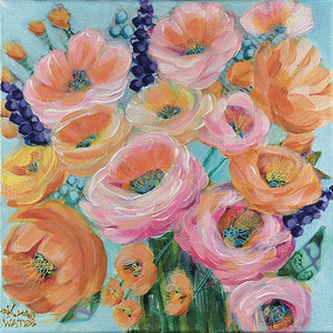 Joy Restored Abstract Acrylic Floral Painting Print