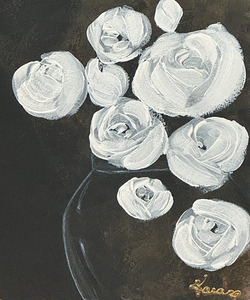Rosas Blancas Loose Floral Painting Print