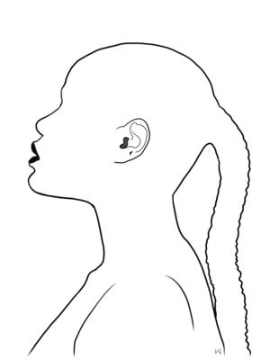 Poised Ponytail Minimalist Line Illustration Print