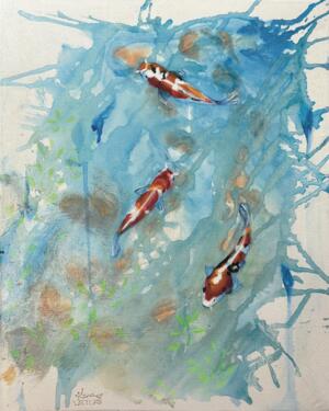 Vision Of Koi  Oil Painting Print