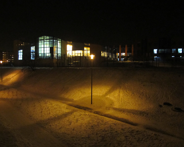 Night Street Lights With Snow 3 by Fotimenow