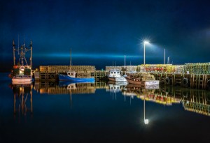 NIGHT TIME AT THE WHARF with textures