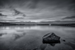Inside the Harbour-bw