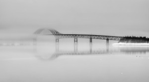 Seal Island Bridge in fog