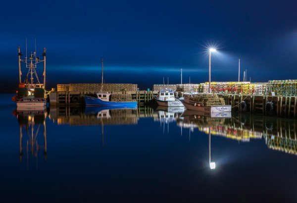 Night Time at the Wharf by Michel Soucy