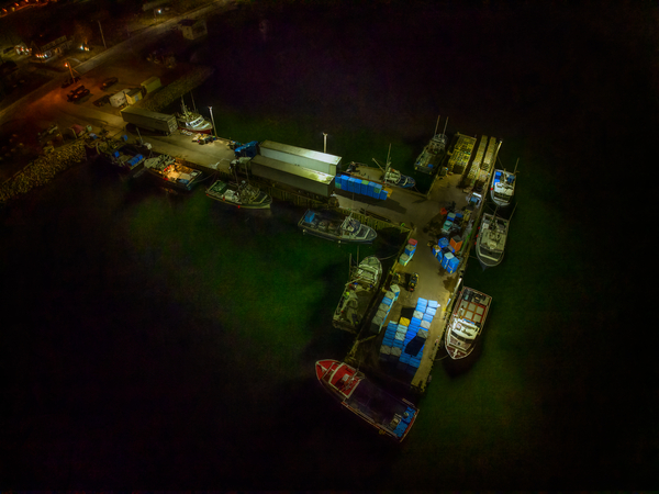 Night time at the Wharf Print