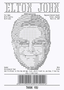 Receipt Art – Elton John