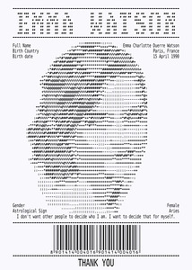 Receipt Art – Emma Watson