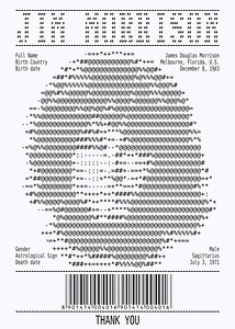 Receipt Art – Jim Morrison