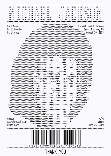 Receipt Art - Michael Jackson by Doa Project