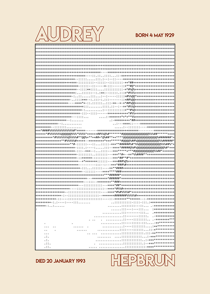 Audrey Hepburn Ascii art by Doa Project