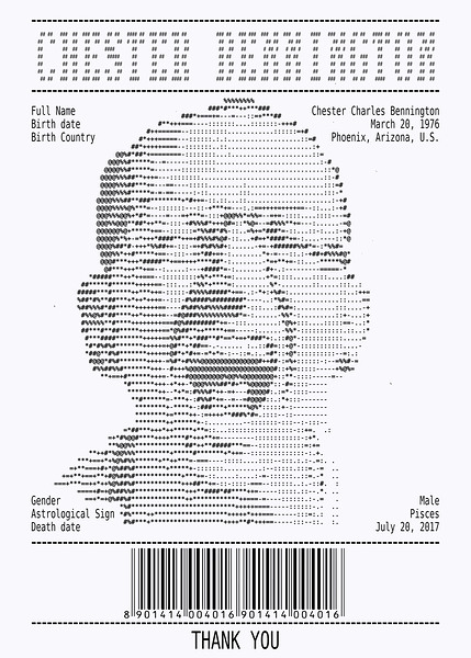 Receipt Art – Chester Bennington by Doa Project