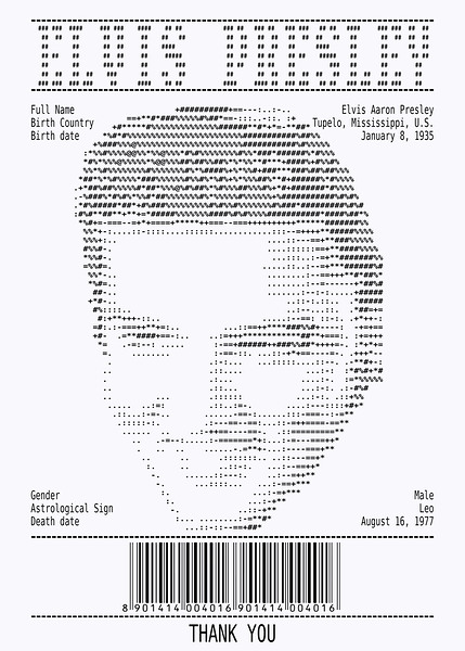 Receipt Art – Elvis Presley by Doa Project