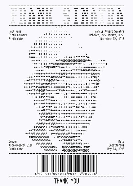 Receipt Art – Frank Sinatra by Doa Project