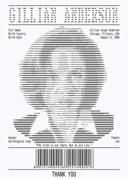 Receipt Art – Gillian Anderson by Doa Project
