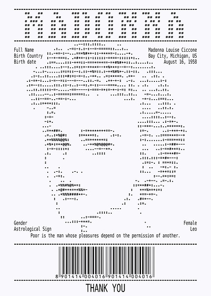 Receipt Art – Madonna by Doa Project