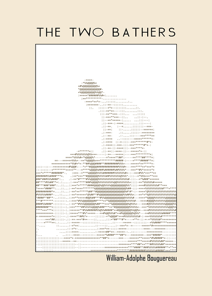 The two bathers - William-Adolphe Bouguereau 1884 – ascii art Print