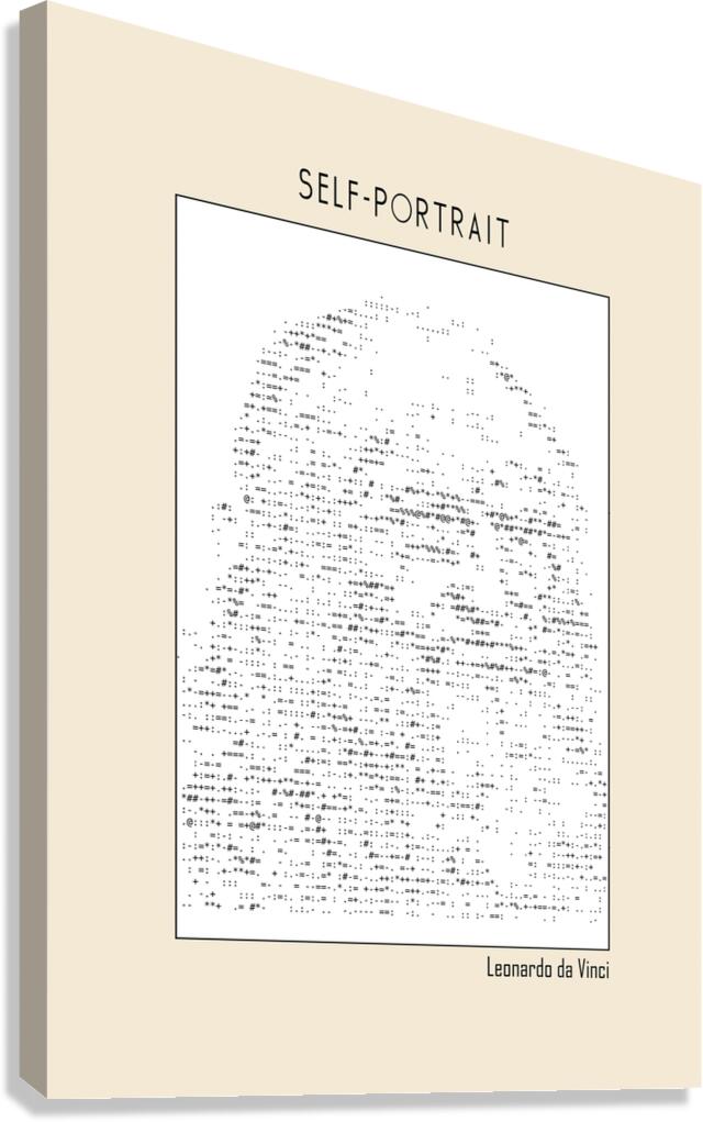 Self portrait – Leonardo da Vinci Ascii art Canvas Print