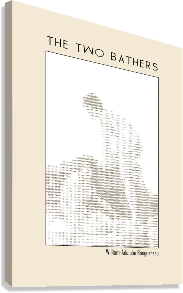 The two bathers - William-Adolphe Bouguereau 1884 – ascii art Canvas Print