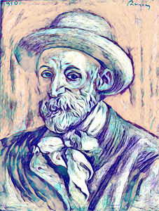 Renoir Self Portrait 1910 pen