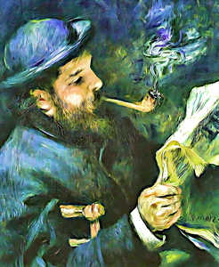 Renoir painting Claude Monet Reading dig