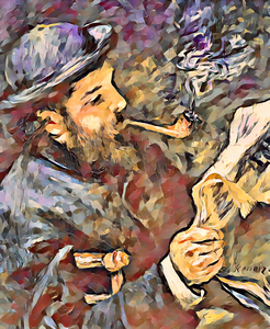 Renoir painting Claude Monet Reading oil