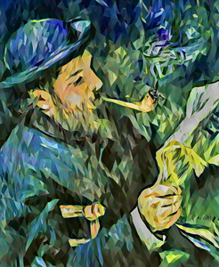 Renoir painting Claude Monet Reading poly