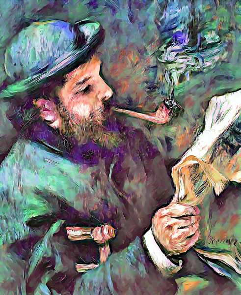 Renoir painting Claude Monet Reading oil2 Print