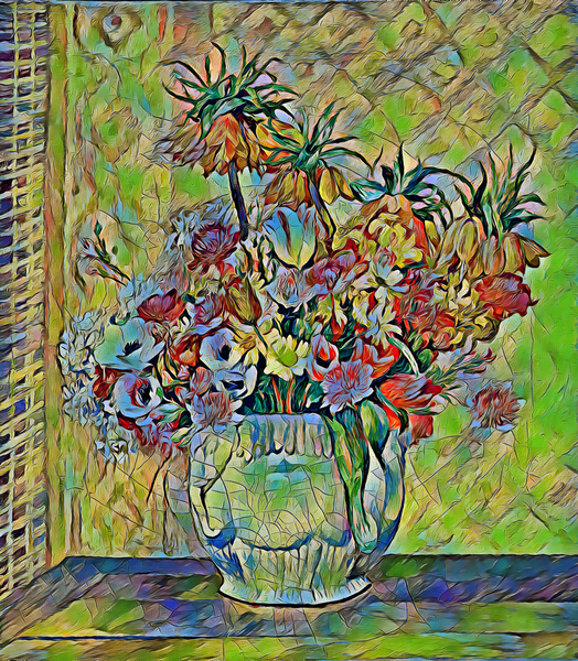 Still Life Flowers 1885 pastel  Print
